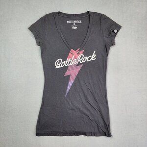 Golden Goods Bottle Rock T-Shirt Womens Small Gray Napa Music Festival Concert